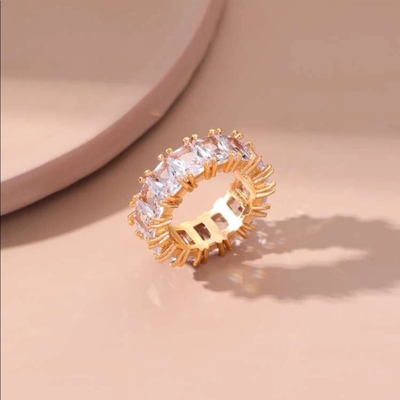 Cubic Zirconia 14 Karat Eternity Ring - Picture 4 of 6